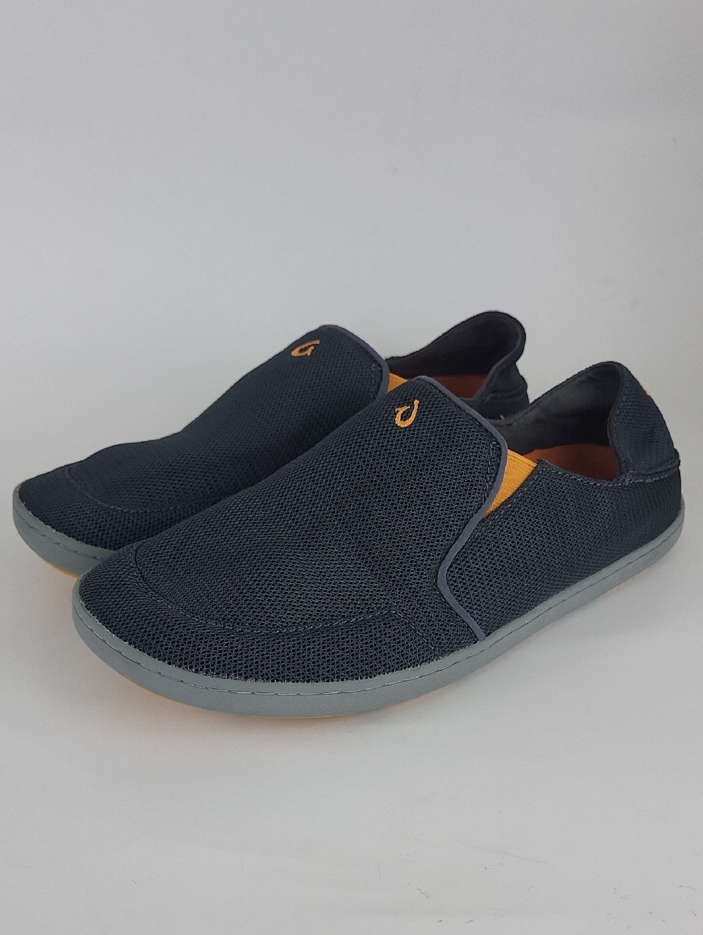 Olukai Nohea Mesh Shoes Men's 10.5 Gray Slip On Moc Boat Loafers Sneakers